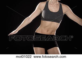 Banco de Imagem - mulher,  atlético, 
 engrenagem,  
aderindo,  quadril, 
 saída. fotosearch 
- busca de fotos, 
imagens e clipart