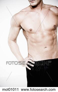 Arquivo de Fotografia - nu-chested,  mão, 
 quadril. fotosearch 
- busca de fotos, 
imagens e clipart
