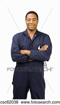 Stock Photo - african male auto 
mechanic with 
arms crossed. 
fotosearch - search 
stock photos, 
pictures, images, 
and photo clipart