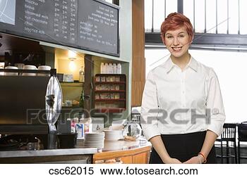 Stock Image - female server 
at coffee shop. 
fotosearch - search 
stock photos, 
pictures, images, 
and photo clipart