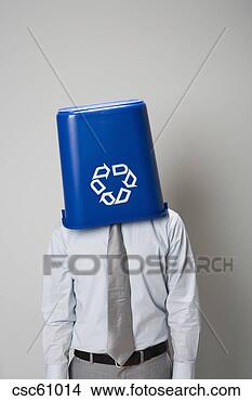 Stock Photo - businessman with 
recycling bin 
over head. fotosearch 
- search stock 
photos, pictures, 
images, and photo 
clipart