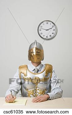 Stock Image - businessman wearing 
gladiator armor. 
fotosearch - search 
stock photos, 
pictures, images, 
and photo clipart