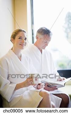 Stock Image - couple wearing 
bathrobes. fotosearch 
- search stock 
photos, pictures, 
images, and photo 
clipart