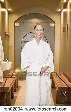 Stock Photo - woman in bathrobe 
a spa. fotosearch 
- search stock 
photos, pictures, 
images, and photo 
clipart