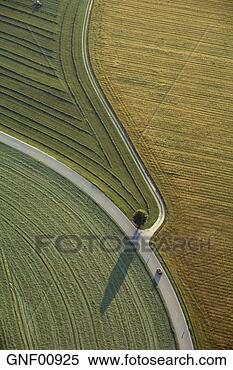 Stock Image - germany, bavaria,  fields and country  roads, aerial  view. fotosearch  - search stock  photos, pictures,  wall murals, images,  and photo clipart