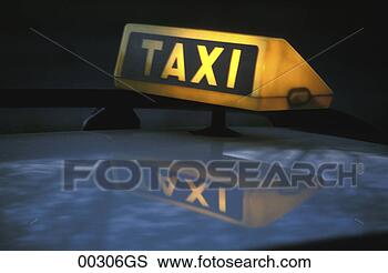 Stock Photo - germany, munich, 
taxi by night, 
close-up. fotosearch 
- search stock 
photos, pictures, 
images, and photo 
clipart