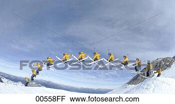 Stock Photo - skier performing 
jump, side view. 
fotosearch - search 
stock photos, 
pictures, images, 
and photo clipart