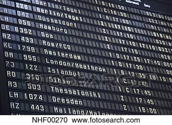 Stock Photography - germany, arrival-departure 
board at airport, 
close-up. fotosearch 
- search stock 
photos, pictures, 
images, and photo 
clipart