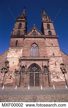Stock Photo - switzerland, basel, 
münster church, 
low angle view. 
fotosearch - search 
stock photos, 
pictures, images, 
and photo clipart