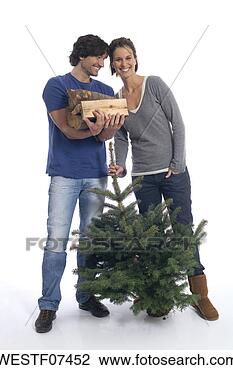 Banco de Imagem - par,  natal,  
árvore,  lenha. 
fotosearch - busca 
de fotos, imagens 
e clipart