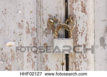 Picture - locked door, close-up. 
fotosearch - search 
stock photos, 
pictures, images, 
and photo clipart