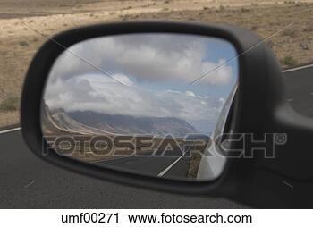 rote, el, Jable, 风景, 在汽车中, 镜子 umf<em>00271</em> 