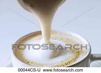 Banco de Imagem - despejar,  creme, 
 cappuccino. fotosearch 
- busca de fotos, 
imagens e clipart