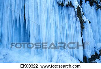 Banco de Imagem - alemanha,  bavaria, 
 congelado,  cachoeira, 
 close-up. fotosearch 
- busca de fotos, 
imagens e clipart