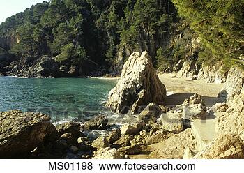 Banco de Imagem - enseada,   urso, 
  calella,   palafrugell, 
  costa,   brava. 
fotosearch - busca 
de fotos, imagens 
e clipart