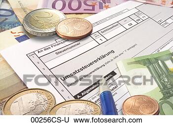 Banco de Imagem - alemão,  imposto, 
 retorno,  close-up. 
fotosearch - busca 
de fotos, imagens 
e clipart