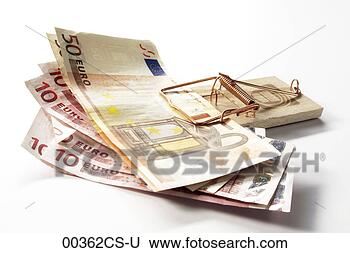 Banco de Imagem - euro,  nota,  
ratoeira,  close-up. 
fotosearch - busca 
de fotos, imagens 
e clipart