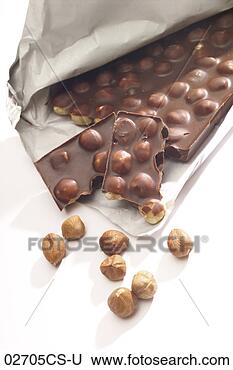 Banco de Imagem - chocolate,  laje, 
 avelãs. fotosearch 
- busca de fotos, 
imagens e clipart