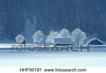 Foto - pessoa,  cross-country, 
 esquiando,  alpes. 
fotosearch - busca 
de fotos, imagens 
e clipart