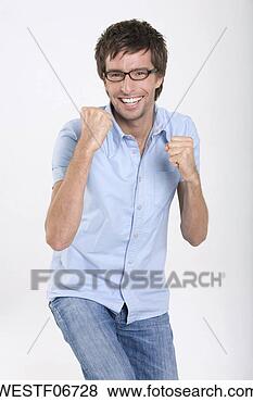 Banco de Imagem - jovem,  alegrando, 
 retrato. fotosearch 
- busca de fotos, 
imagens e clipart