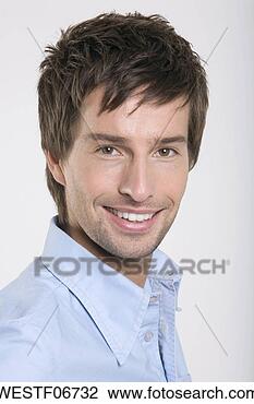 Banco de Imagem - jovem,  sorrindo, 
 retrato. fotosearch 
- busca de fotos, 
imagens e clipart