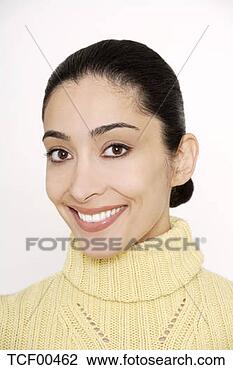 Stock Photo - portrait of a 
young woman, smiling. 
fotosearch - search 
stock photos, 
pictures, images, 
and photo clipart