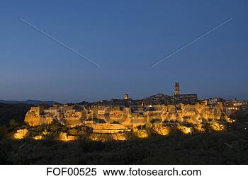 Banco de Imagem - itália,  tuscany, 
 pitigliano. fotosearch 
- busca de fotos, 
imagens e clipart