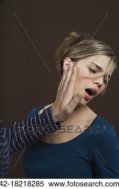 Stock Image - man slapping woman.  fotosearch - search  stock photos,  pictures, wall  murals, images,  and photo clipart