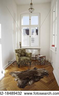 Stock Photo - animal skin rug 
on wood floor 
in sitting room. 
fotosearch - search 
stock photos, 
pictures, images, 
and photo clipart