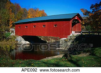 Stock Photo - red covered bridge 
on rural road. 
fotosearch - search 
stock photos, 
pictures, images, 
and photo clipart