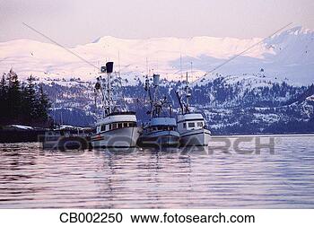 Stock Photography - fishing boats 
in alaska harbor. 
fotosearch - search 
stock photos, 
pictures, images, 
and photo clipart