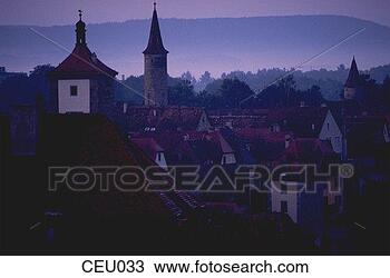 Stock Photo - towers and rooftops 
of rothenburg. 
fotosearch - search 
stock photos, 
pictures, images, 
and photo clipart