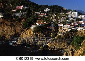 Stock Photograph - houses on cliffs. 
fotosearch - search 
stock photos, 
pictures, images, 
and photo clipart