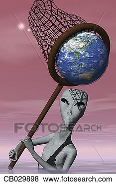 Stock Photo - extraterrestrial 
alien catching 
earth in net. 
fotosearch - search 
stock photos, 
pictures, images, 
and photo clipart