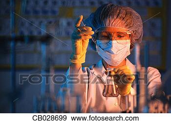 Stock Photograph - scientist holding 
flask and dropper. 
fotosearch - search 
stock photos, 
pictures, images, 
and photo clipart