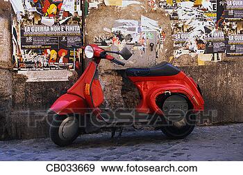 Stock Photograph - red motorscooter. 
fotosearch - search 
stock photos, 
pictures, images, 
and photo clipart