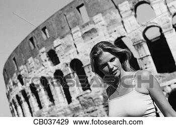 Stock Photograph - woman near colosseum. 
fotosearch - search 
stock photos, 
pictures, images, 
and photo clipart
