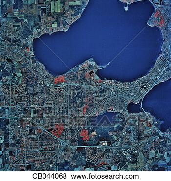 Stock Photo - satellite image 
of madison, wisconsin. 
fotosearch - search 
stock photos, 
pictures, images, 
and photo clipart