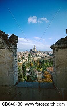 Stock Photo - segovia cathedral 
and surrounding 
landscape. fotosearch 
- search stock 
photos, pictures, 
images, and photo 
clipart