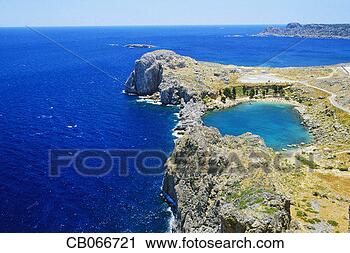 Stock Photography - cove and rocky 
coastline of rhodes. 
fotosearch - search 
stock photos, 
pictures, images, 
and photo clipart