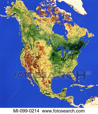 Satellite Map North America