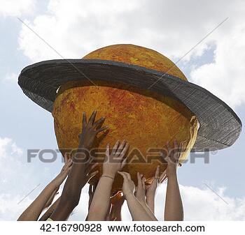 Stock Photo - arms supporting 
model planet. 
fotosearch - search 
stock photos, 
pictures, images, 
and photo clipart
