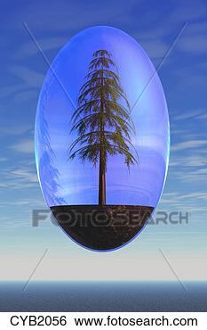Stock Illustration - computer art image 
of tree enclosed 
in bubble. fotosearch 
- search clipart, 
illustration, 
drawings and vector 
eps graphics images