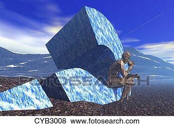 Stock Illustration - computer art image 
of man thinking 
on question mark. 
fotosearch - search 
clipart, illustration, 
drawings and vector 
eps graphics images