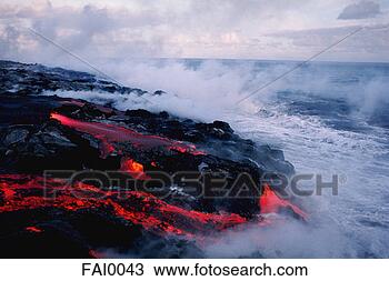 Stock Photo - lava flows into 
the ocean. fotosearch 
- search stock 
photos, pictures, 
images, and photo 
clipart