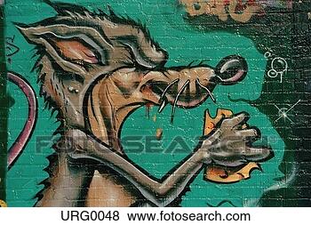 Stock Illustration - graffiti painting 
of rat with cheese. 
fotosearch - search 
clipart, illustration, 
drawings and vector 
eps graphics images