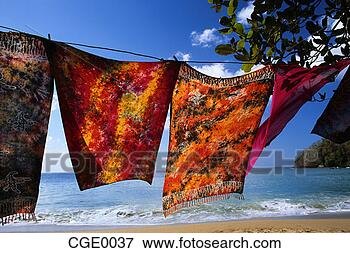 Picture - colorful cloth 
drying along the 
caribbean. fotosearch 
- search stock 
photos, pictures, 
images, and photo 
clipart
