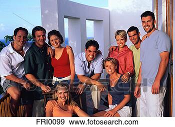 Stock Photograph - group of friends 
on patio. fotosearch 
- search stock 
photos, pictures, 
images, and photo 
clipart