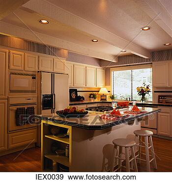 Stock Photograph - white open style 
kitchen. fotosearch 
- search stock 
photos, pictures, 
images, and photo 
clipart