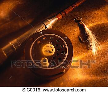 Stock Photo - fly fishing reel 
and equipment. 
fotosearch - search 
stock photos, 
pictures, images, 
and photo clipart